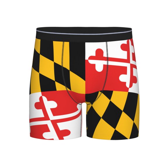 Flag Of Maryland Pattern Boxer Briefs Novelty Underwear With Fly Underwear For Men
