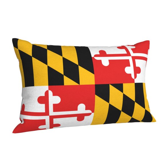 Flag Of Maryland Pattern Throw Pillow Cushion Cover Decorative Rectangle Pillow Case 14"x20"