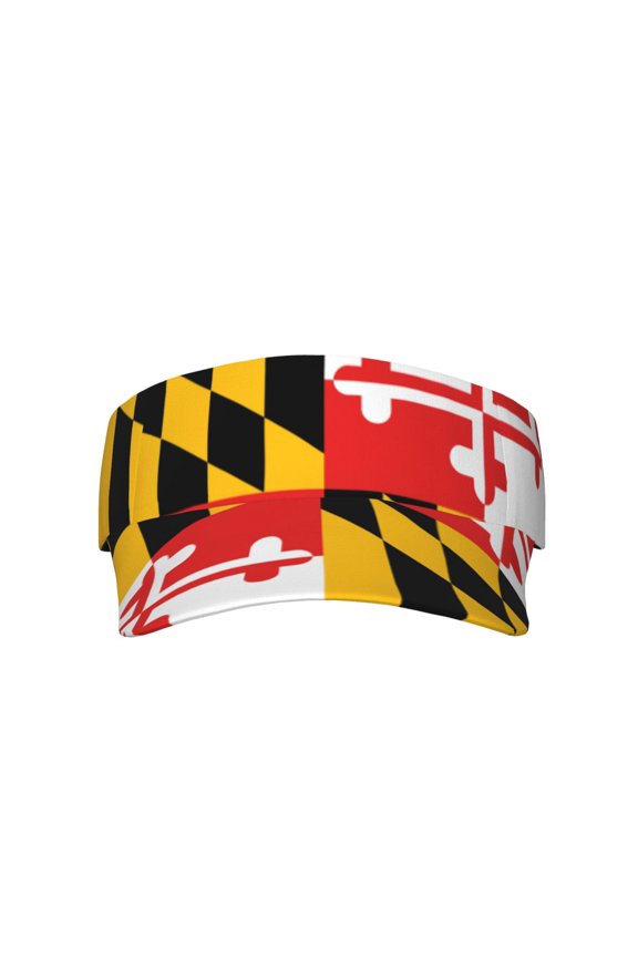Flag Of Maryland Pattern Visor Hats Adjustable Beach Sun Visors Sports Outdoor Visor For Women Men