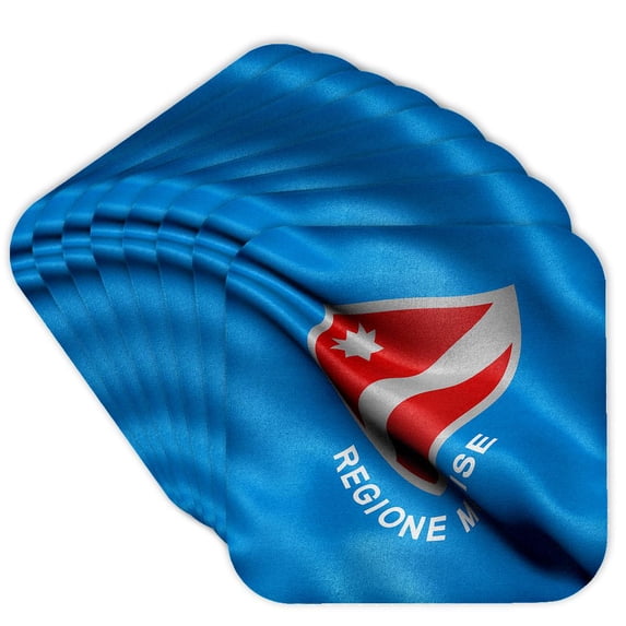 3drose, Flag of Molise Waving in the Wind, Set of 8 Coasters - Soft