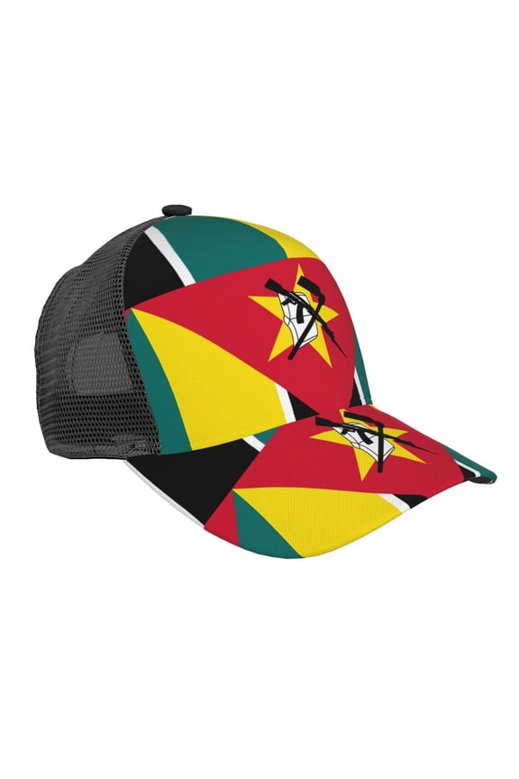 Flag Of Mozambique Snapback Trucker Hats Baseball Caps Adjustable Mesh Back Ball Caps For Men Women