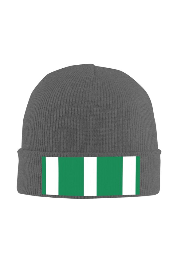 Flag Of Nigeria Beanie Hat Men Women Warm Printed Cap Knit Beanies Hats Outdoor Winter Deep Heather
