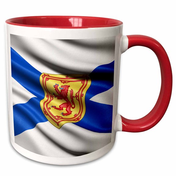 3drose, Flag of Nova Scotia Waving in the Wind, 11oz Two-tone Red Mug