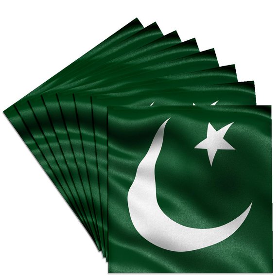 3drose, Flag of Pakistan Waving in the Wind, Set of 8 Ceramic Tile Coasters
