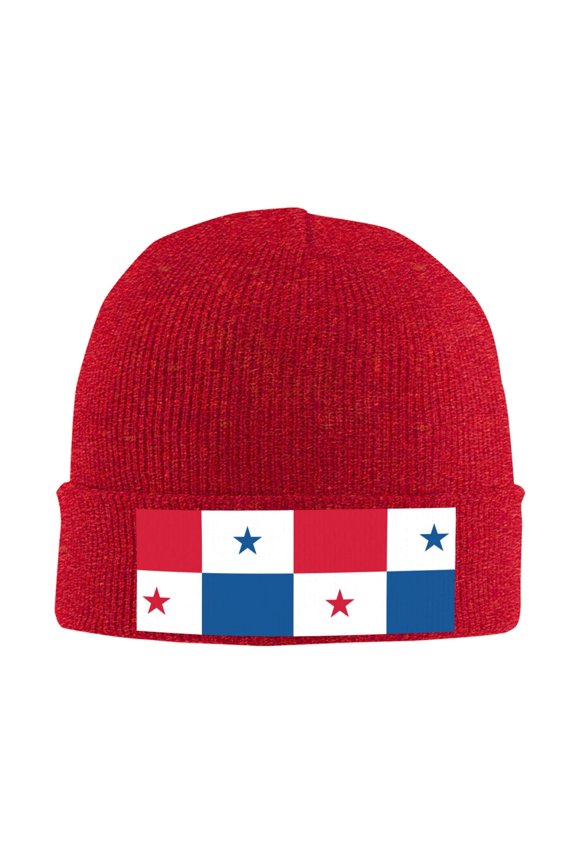 Flag Of Panama Beanie Hat Knit Hat Skull Cap for Men Women Winter Hat Red