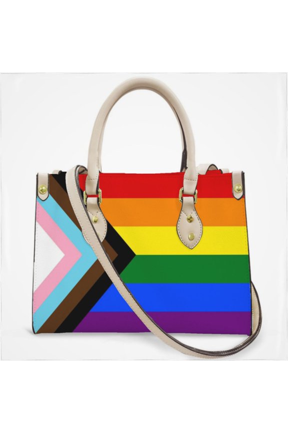 Flag Of Progressive Pride Cross Body Bags For Women Small Leather Female Handbags Fashion Top-Handle Totes