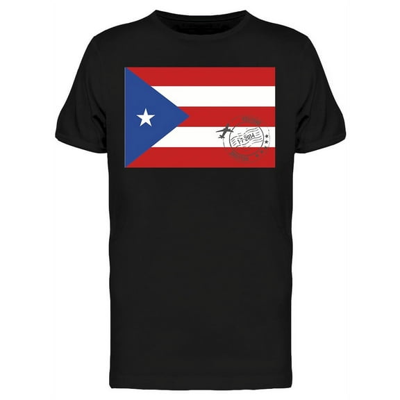 Flag Of Puerto Rico Airplane T-Shirt Men -Image by Shutterstock, Male Small