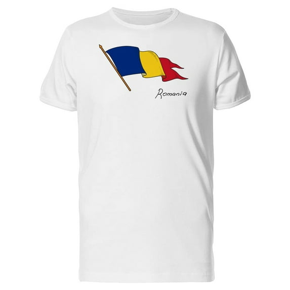 Flag Of Romania T-Shirt Men -Image by Shutterstock, Male Small