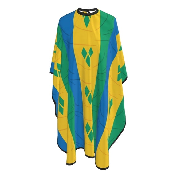 Flag Of Saint Vincent And The Grenadines Barber Cape 66"x55" Salon Hair Cutting Haircut Cape Color Capes Stylist HairdresserApron