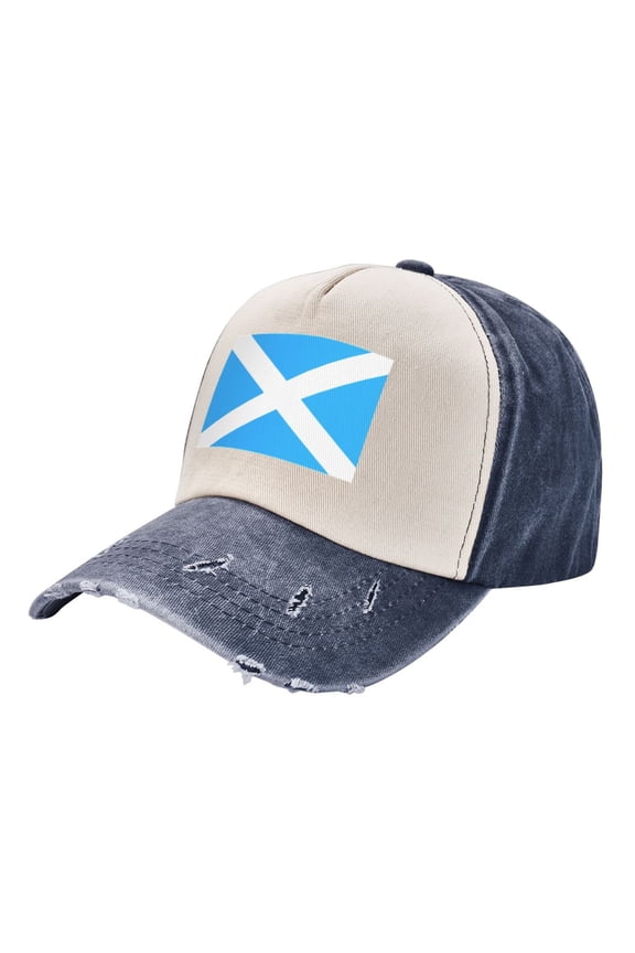 Flag Of Scotland Baseball Cap Distressed Adjustable Vintage Cotton Denim Hat for Women Men
