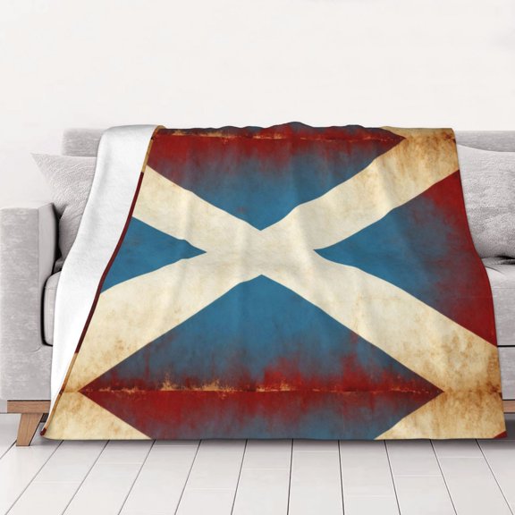 Flag Of Scotland Throw Blanket Warm Camping Outdoor Light Weight Cozy Blanket for Couch Sofa Bed 40"x30"