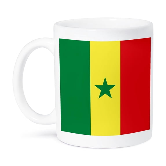 3dRose, Flag of Senegal - Senegalese green yellow red stripes with star - West Africa African country world, 11oz Mug