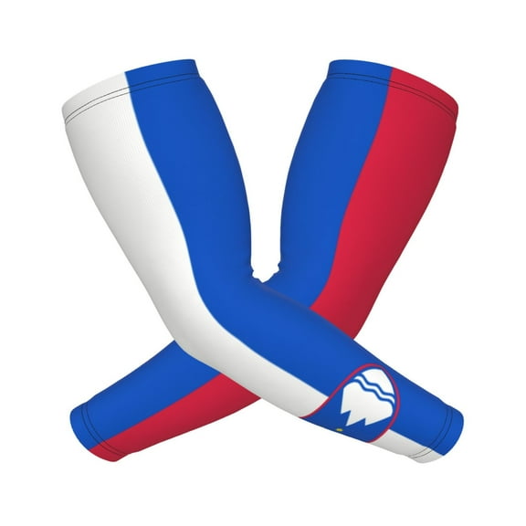 Flag Of Slovenia Arm Sleeves For Men And Women Compression Sun Protection Tattoo Cover Up Baseball Basketball Running