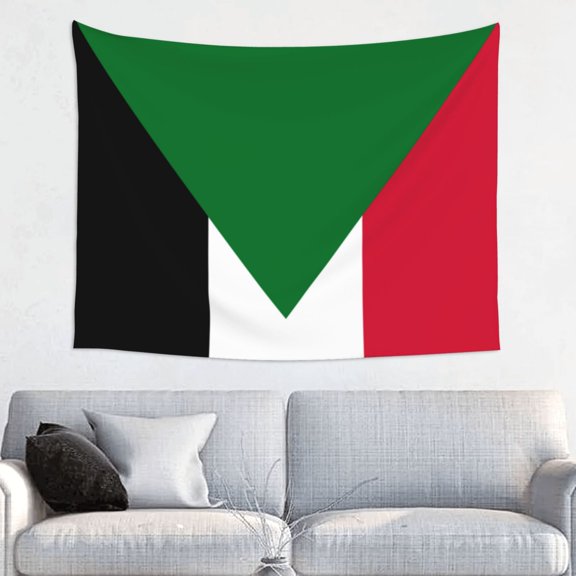 Flag Of Sudan Tapestry For Bedroom Aesthetic Tapestries Wall Hanging (29" X 37")