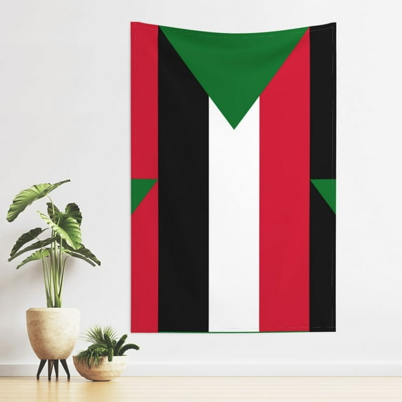 Flag Of Sudantapestry For Bedroom Aesthetic Tapestry Wall Hanging Backdrop Room Decor (40'' X 60'')