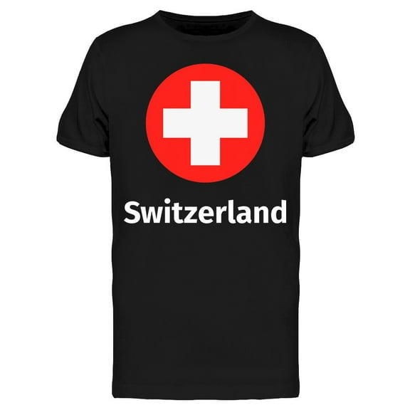 Flag Of Switzerland In Circle T-Shirt Men -Image by Shutterstock, Male Large