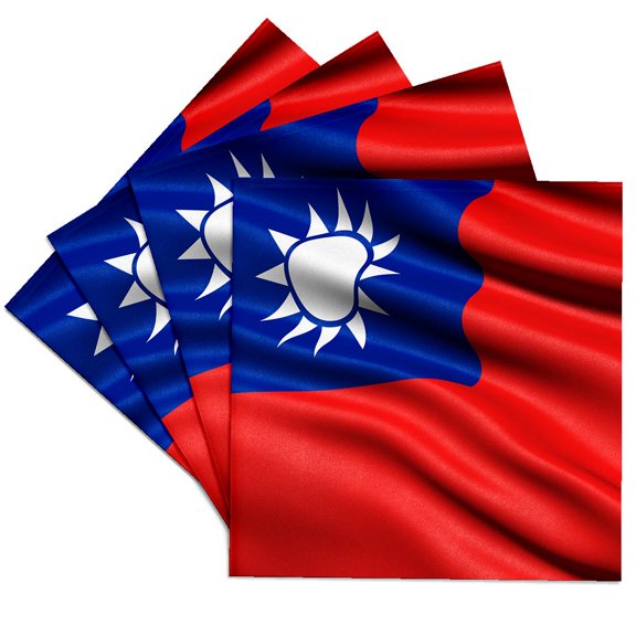 3drose, Flag of Taiwan Waving in the Wind, Set of 4 Ceramic Tile Coasters