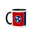 thumbnail image 1 of 3dRose, Flag of Tennessee TN - US American United State of America USA - red blue circle 3 white stars, 11oz Two-Tone Black Mug, 1 of 7