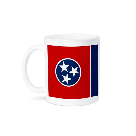 3dRose, Flag of Tennessee TN - US American United State of America USA - red blue circle 3 white stars, 15oz Mug