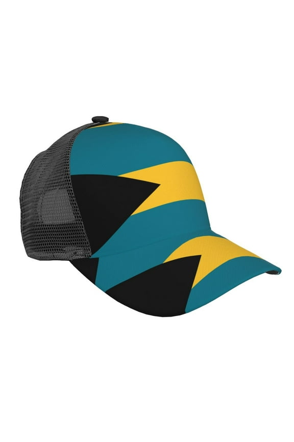 Flag Of The Bahamas Snapback Trucker Hats Baseball Caps Adjustable Mesh Back Ball Caps For Men Women