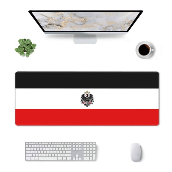 Flag Of The German Empire Large Non-Slip Rubber Base Mousepad Keyboard Mouse Mat Desk Pad With Stitched Edges 31.5x11.8inch\r\n