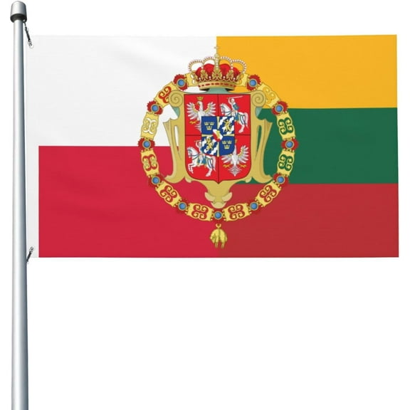 Flag Of The Polish Lithuanian Commonwealth 3x5 Double Sided Flag Fade Resistant Banner Polyester Flag with 2 Brass Grommets For Indoor Outdoor