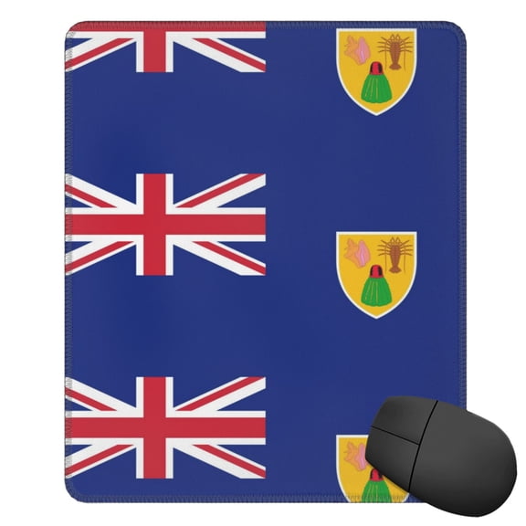 Flag Of The Turks And Caicos Island Square Mousepad Non Slip Rubber Base Mouse Mat For Office Laptop 11.8"X9.8" Inch