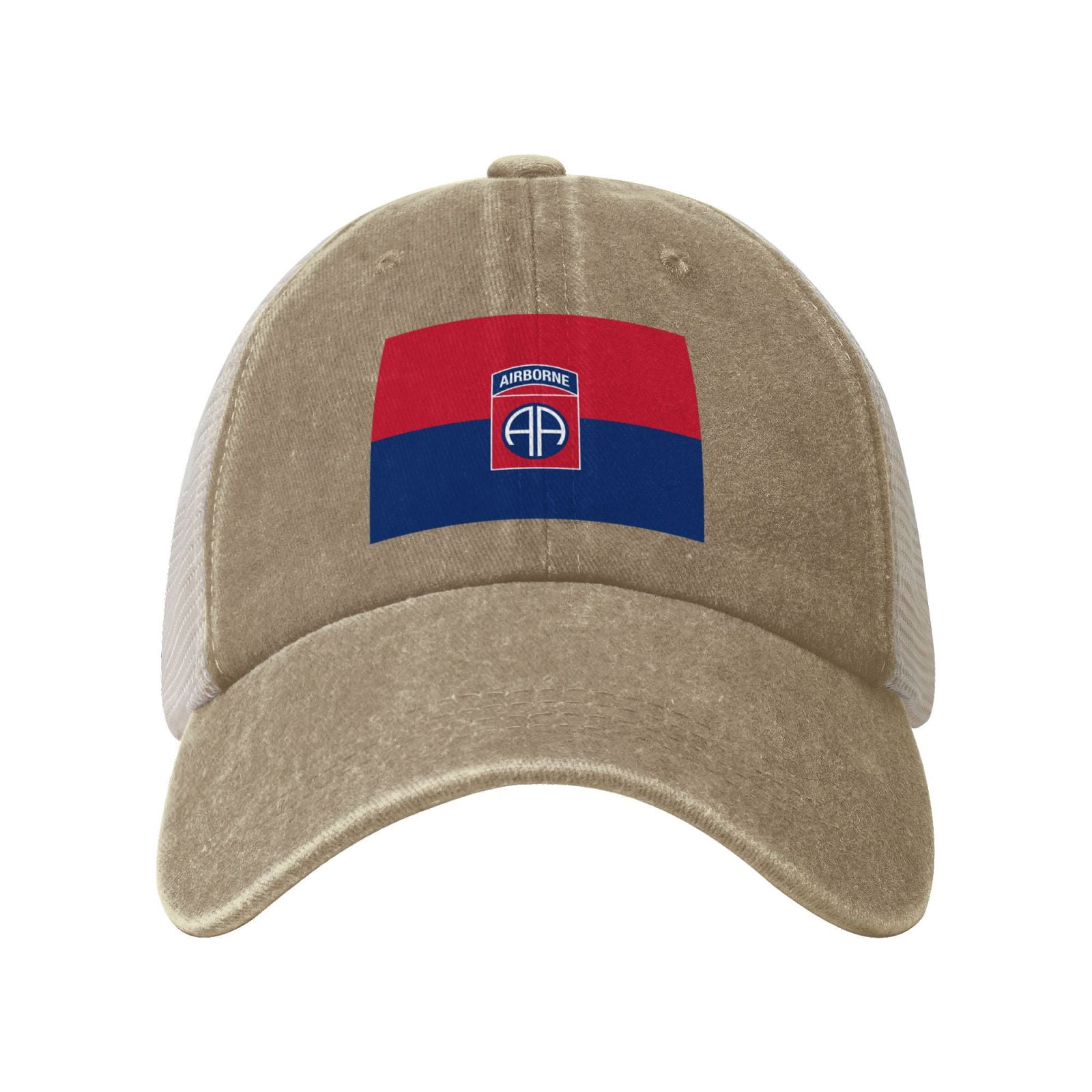 POOEDSO 82nd Airborne Division Baseball Cap - Washed Denim Cotton Hat With Adjustable Strap