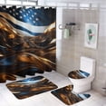 thumbnail image 1 of Flag Of The United States 4 Piece Shower Curtain Sets, with Non-Slip Rugs, Toilet Lid Cover And Bath Mat, for Bathroom Decor Set, 1 of 8