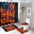 thumbnail image 1 of Flag Of The United States 4 Piece Shower Curtain Sets, with Non-Slip Rugs, Toilet Lid Cover And Bath Mat, for Bathroom Decor Set, 1 of 8