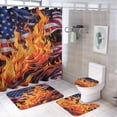 thumbnail image 1 of Flag Of The United States Bathroom Sets with Shower Curtain And Rugs, Incl with 12 Hooks，Toilet Lid Oval Rug, 1 of 8
