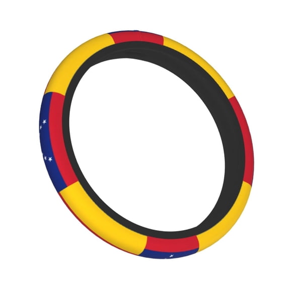 Flag Of Venezuela Elastic Stretch Steering Wheel Cover Universal Interior Trim Wheel Protector For Car Truck Suv 15 Inches