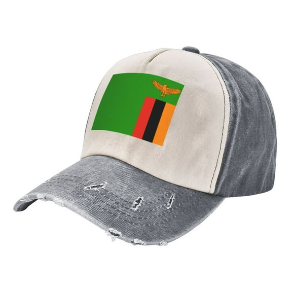 Flag Of Zambia Distressed Baseball Cap Dad Hats for Men Women Vintage Trucker Hat Low Profile Ball Caps