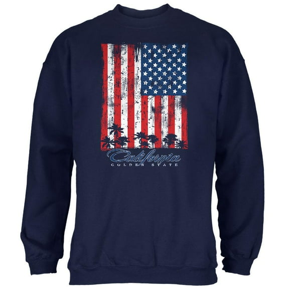 Flag Palm Trees California Golden State Mens Sweatshirt