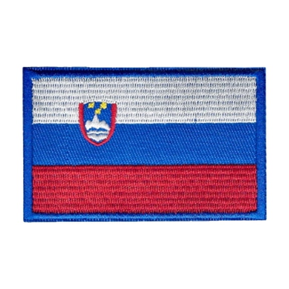Flag Patch Slovenia National Flag Embroidered Hook and Loop Badge Polyester Durable Decorative Backpack Applique For Hat Jacket Outdoor Gear Accessory(Sky Blue-8cm x 5cm)