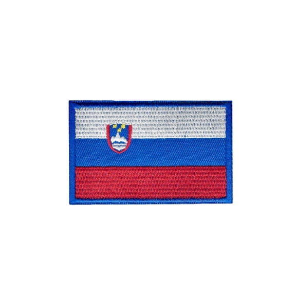 Flag Patch Slovenia National Flag Embroidered Hook and Loop Badge Polyester Durable Decorative Backpack Applique For Hat Jacket Outdoor Gear Accessory(Sky Blue-8cm x 5cm)