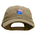 thumbnail image 1 of Flag Pattern Bell Embroidered Low Profile Dyed Cotton Twill Cap - Khaki OSFM, 1 of 5