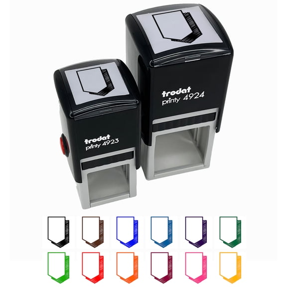 Flag Pennant Doodle Drop Shadow Self-Inking Rubber Stamp Ink Stamper - Pink Ink - Small 1 Inch