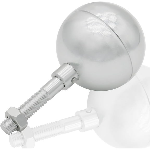 Flag Pole Ball Topper Ornament - Flagpole Top Replacement, Aluminum Anodized Finish - 1/2"-13UNC Threading Fit Most USA Flag Pole,Truck & Solar Light (3", Silver)