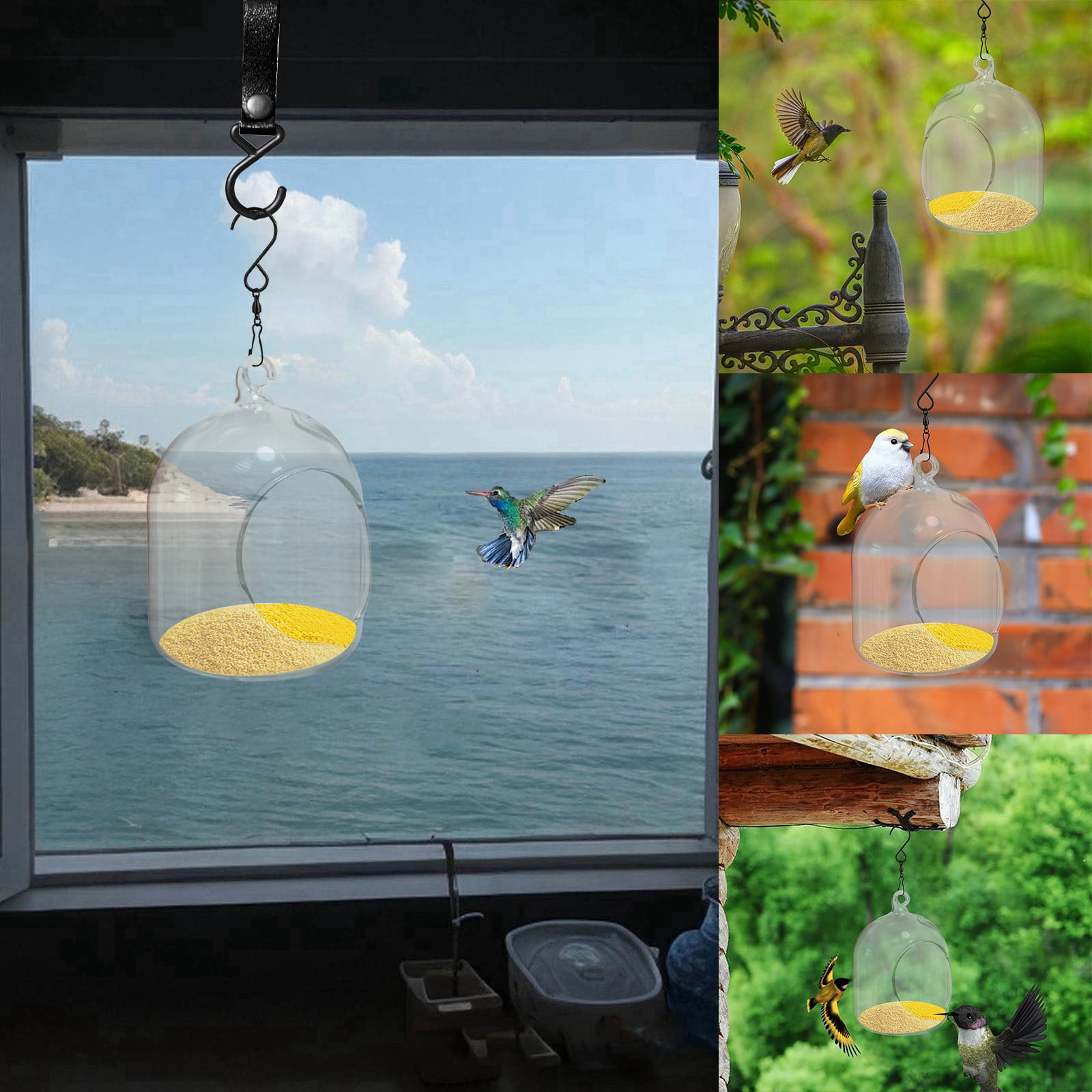 Flag Pole Feeder Large Suet Cake Feeder Glass Hummingbird Feeders