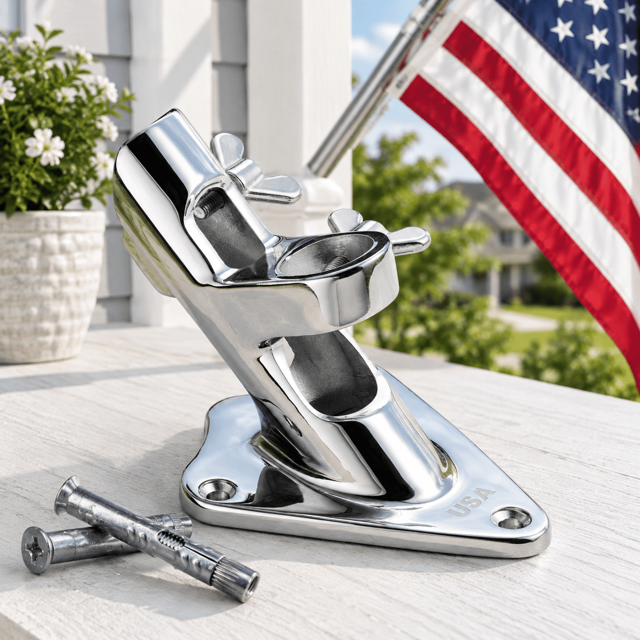 Flag Pole Holder 316 Stainless Steel Heavy Duty Concrete Mount For ...