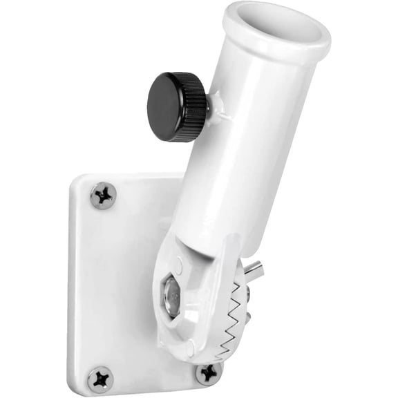 Flag Pole Holder,Outside House Flag Bracket,Heavy Duty House Flag Pole Wall Mounting Bracket,Aluminum Hardwares Strong and Rust Free Coated-1" Inner Diameter-White (Multi-Direction)