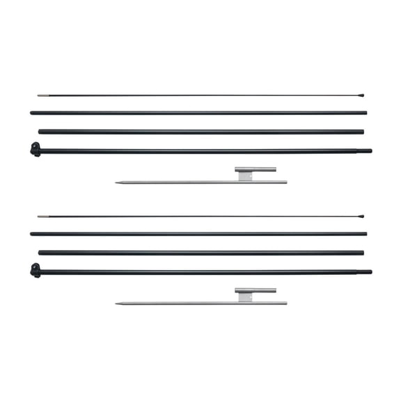 Flag Pole Kit 2 Pack - 16.3ft Swooper Flag Pole with Ground Stakes - Advertising Flagpole for Business, Events, Trade Shows - Portable Display