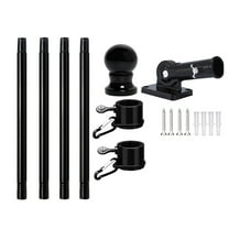 Flag Pole Kit Thickened Stainless Steel Outside Porch Wall Flagpole Entangle Free Rotating Flag Pole Rings Adjustable Multi-Positions Bracket Holder