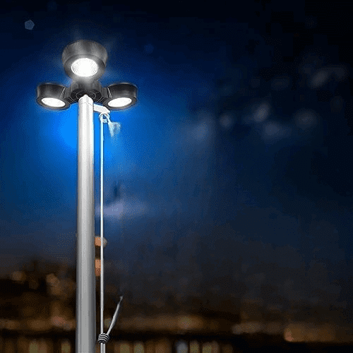 Flag Pole Light Solar Powered, 96 LEDs Dimmable Solar Flagpole Light for Most Outdoor 15 to 25 Ft Flag Poles, Waterproof, Auto On at Dusk and Off at Dawn, Unique Shape, (Black)$$Garden & Patio