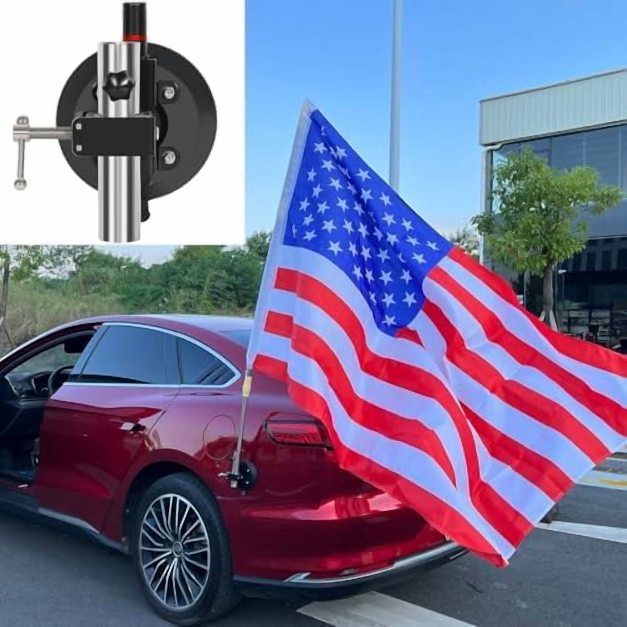 Flag Pole Mount for Truck - Flag Suction Cup for Car, Reusable Suction ...