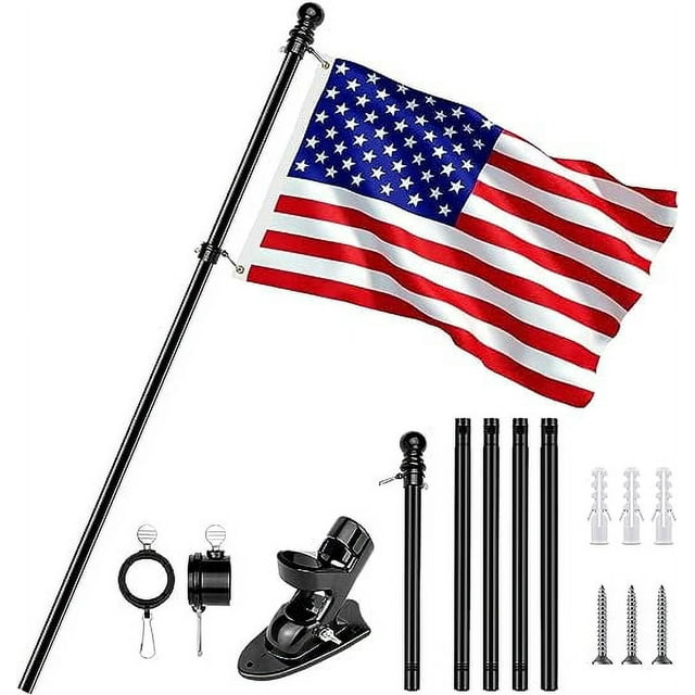 Flag Pole for Outside House, American Flag with Pole for House, Wall
