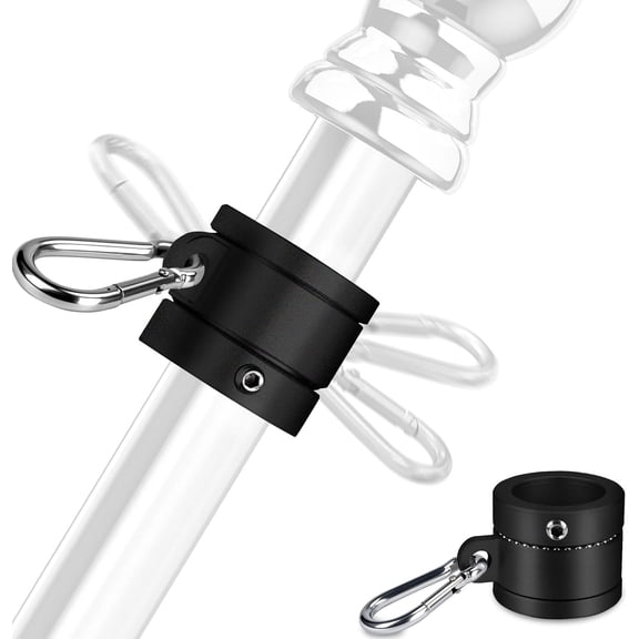 Flag Pole Rings 1 Inch, Aluminum 360 Rotating Flag Pole Swivel Rings for 0.85-1.02 Inch Diameter Flagpole, Flag Pole Spinners Rings with Bearing (Black)