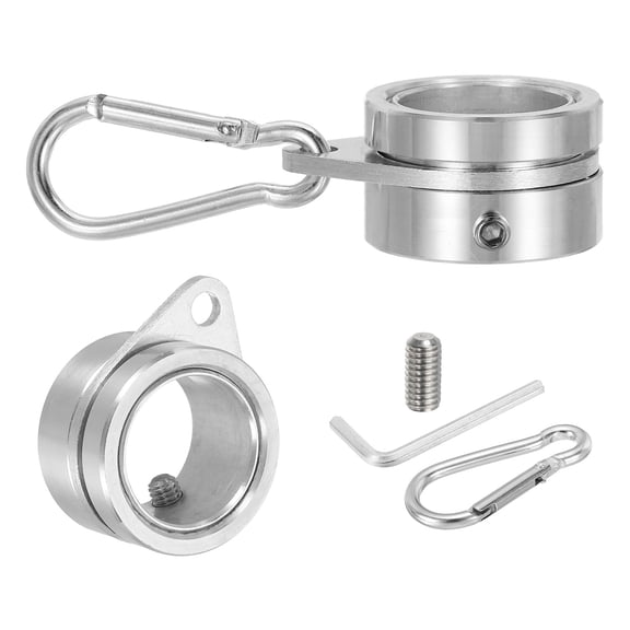 Flag Pole Rings, Aluminum Alloy Flagpole Rings Aluminum Alloy Flagpole Rings with 360 Rotating Mounting Spinning Ring Clip for Flag Poles 1 in