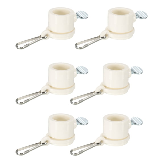 Uxcell Flag Pole Rings Mounting Clips Rotating Fasteners 6 Pack White 19mm x 27mm